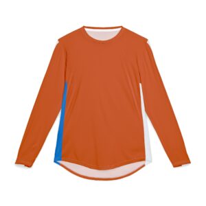 Burnt Orange Color Block Long Sleeve Performance Shirt